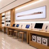 Vitrine d'exposition numérique pour ordinateurs de bureau avec éclairage LED, étagère pour accessoires de téléphonie mobile, mobilier de magasin de détail