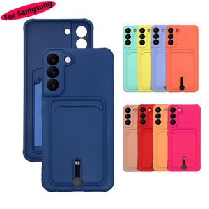 Custodia per telefono in Silicone con Slot per schede Color caramella per Samsung S23 S22 Ultra S21 Plus S20 S21FE A52 A72 <span class=keywords><strong>A51</strong></span> A71 A32 A53 custodia morbida per portafoglio - Product Image 6