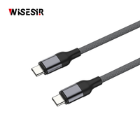 WISESIR Original 65W Chargement rapide en alliage d'aluminium PD QC Data Type C à Type C Chargeur 3.0 Câble pour iPhone 15 14 13 12 Pro Max