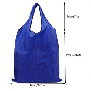 Manufacturer Spot Wholesale Solid Color <b>Folding</b> Reusable Shopping <b>Bag</b>, Portable Hand Tote with Storage Pouch - Product Image 4