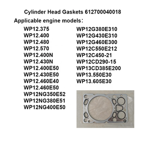 Weichai WP12.375 WP12.400 WP12.480 WP12.400E50 WP12G380E310エンジン部品新シリンダーヘッドガスケット6127004000018 - Product Image 6