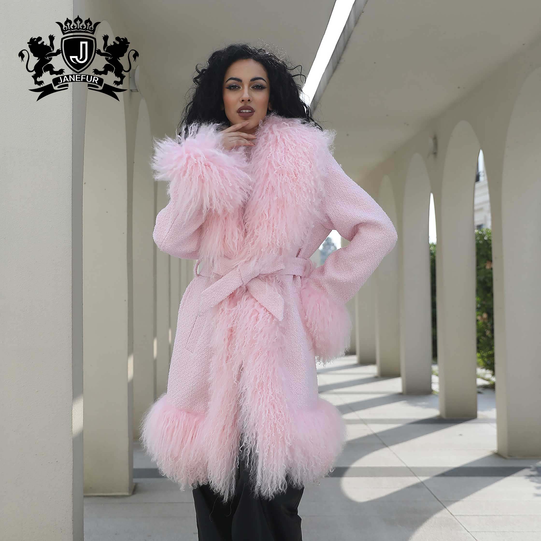 ladies jackets real mongolian fur coat