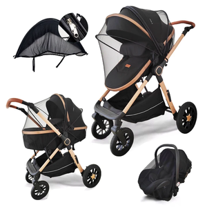 Passeggino 3-in-1 EN-1888 con Seggiolino Auto per Neonati, Manico Reversibile in Lega Pieghevole, Prodotto in Fabbrica - Product Image 5