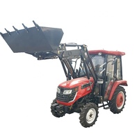 أحدث رخيصة 40hp 50hp موثوقة مزرعة حديقة الزراعة جرار العجلة مع الجبهة لودر حفار