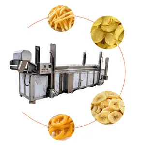 Automatic Falafel Making Production Line Full Continuous Banana Chips Frying Machine Deep Frying Machine For Cashew Nut