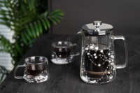 Cafetière à piston en verre borosilicate pour café et thé, idéale pour fleurs séchées