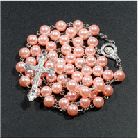 Collier Komi multicolore avec croix de Jésus, Christ, Marie, pour la prière, vente chaude, chapelet en plastique et alliage, chaîne de collier