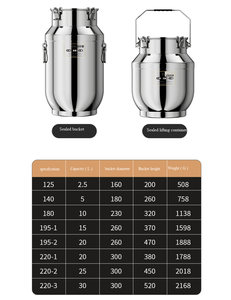 Baril scellé en acier inoxydable de qualité alimentaire pour le stockage et le transport d'huile, de lait, de thé, de vin, seau extra épais, boîte à riz domestique - Product Image 2