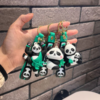 Porte-clés en PVC Panda de dessin animé, petit pendentif créatif, figurine mignonne 8-10cm, anti-stress, cadeau d'entreprise et de centre commercial, vente en gros