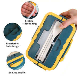 קופסת אוכל יפנית מהירה למשלוח, ללא BPA, אטומה לדליפות, עשויה קש חיטה, עם ידית, קופסת אוכל למשרד, בית ספר וילדים - Product Image 2