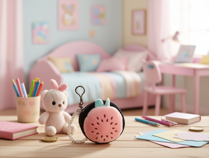 Monedero de peluche de 10 cm con diseño de sandía para niños y niñas - Product Image 2