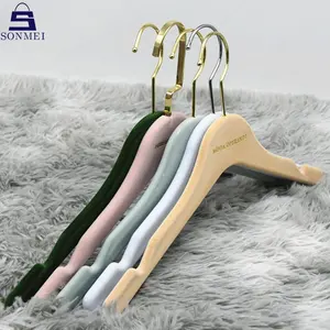 Cintre de <span class=keywords><strong>robe</strong></span> de mariée en velours, coloré, robuste, chemise suspendue, - Product Image 1