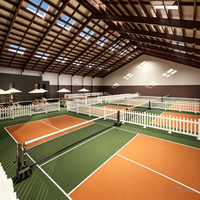 Structure de bâtiment pour terrain de pickleball intérieur, avec tribune en acier, prête à l'emploi, homologuée AISC, arène sportive