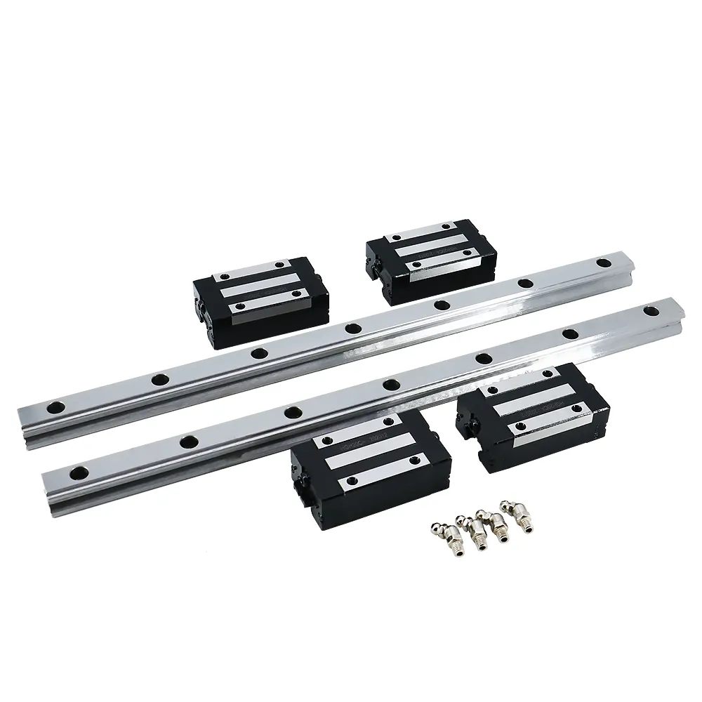 2pc HGR20 HGH20 Square Linear Guide Rail + 4pc Slide Block Carriages HGH20CA/flang HGW20CC CNC Router Engraving linear slider