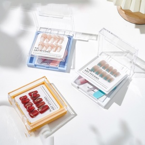 Boîte d'emballage transparente carrée personnalisée avec logo pour faux ongles, en plastique à deux couches, pour présentation et rangement des capsules d'ongles, nouveau design - Product Image 4