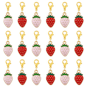 Nouveaux Breloques en Alliage en Forme de Fruits, Accessoires DIY, Pendentifs Émaillés Cerise Fraise pour Bracelet et Porte-clés Décoratifs - Product Image 2