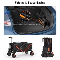 Chariot de camping pliable électrique WISELD à quatre roues avec une capacité de charge de 150 kg pour les sorties en famille, les barbecues et les courses