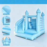 Castillo Inflable Azul con Temática de Boda, Casa de Brinco de Lujo para Eventos y Fiestas, Alquiler Comercial, Suministro Directo de Fábrica
