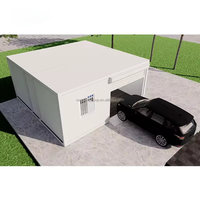 Garage modulaire respirant et portable en panneaux sandwich, structure en acier, démontable, pour entrepôt, bureau, bâtiment, appartement