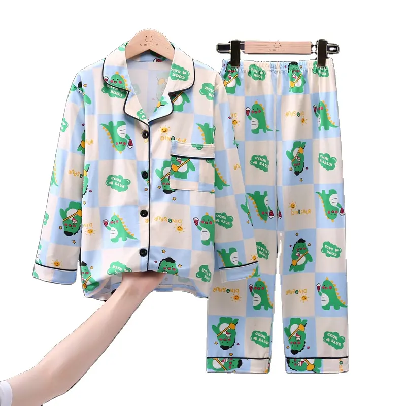 Guangzhou Hot Selling Children Sleeping Wear Long Sleeve Cardigan Pajamas For Girls And Boys