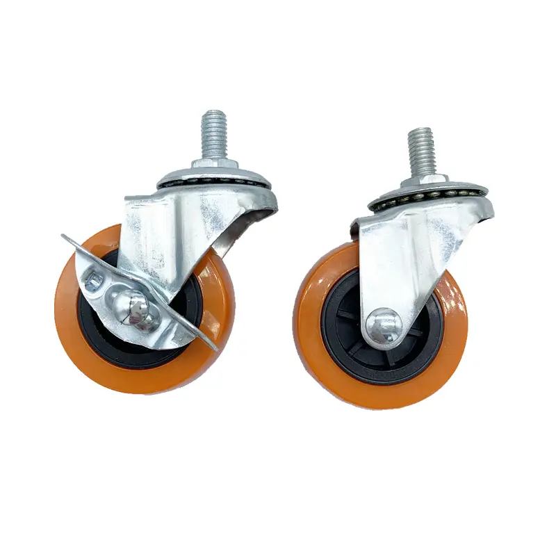 1/1,25/1,5/2/2,5/3 Zoll Swivel Light Duty Caster Orange PVC-Rad für Trolley
