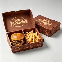 Boîte d'emballage personnalisée pour hamburgers et frites, résistante à la graisse, pour la vente à emporter