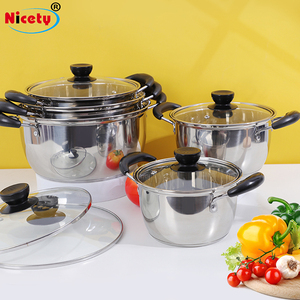 Nhà Máy bán hàng trực tiếp thép không gỉ đồ dùng nhà bếp súp nồi 10 cái ẩm thực Cookware Set nấu ăn chậu - Product Image 2