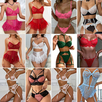Stock de liquidation : Ensemble de lingerie sexy transparente pour femme, soutien-gorge et string transparents, vente en gros, lots mixtes aléatoires