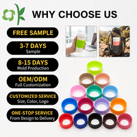 OKSILICONE 6cm 6.5cm 7cm 7.5cm Housse de protection en silicone pour base de bouteille d'eau, tasse ou gobelet