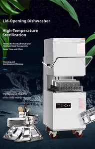 Lave-vaisselle professionnel à capot en acier inoxydable 304 pour restaurant, stérilisation à la vapeur haute température, double température - Product Image 2