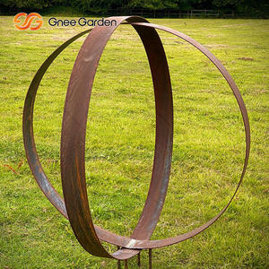 Escultura de Columna de Anillo de Acero Corten, Directo de Fábrica, Decoración de Jardín Hecha a Mano, Acabado Oxidado Natural, 3-8 mm de Grosor, 800-1200 mm - Product Image 5