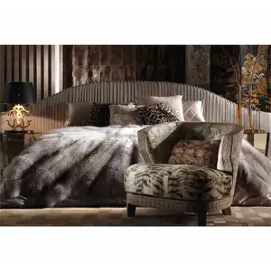 Modern kadife püsküllü son tasarım yatak king-size yatak veya kraliçe yatak için yatak odası mobilyası