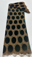Dentelle africaine pour femmes, tissu en soie de lait, dentelle en velours noir, découpe au laser, broderie, techniques de tissage, broderie de mariage, trame brodée