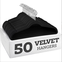 Cintres en velours antidérapants noirs de qualité supérieure pour la lessive, personnalisables, en nouveaux matériaux, à prix bas, vente en gros