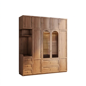 Armoire à portes battantes en bois, très demandée, garantie qualité, avec porte en verre transparent - Product Image 2