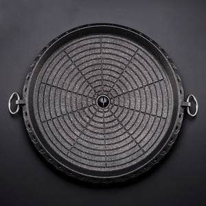 Sartén para parrilla de gas estilo coreano, redonda, con revestimiento antiadherente, herramienta portátil para barbacoa para uso doméstico QX7012 - Product Image 1