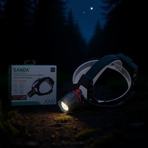 Linterna frontal Sanda Led recargable de alta potencia con 3 modos para uso en exteriores - Product Image 2