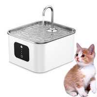 Nouvelle fontaine à eau pour chat, distributeur d'eau automatique pour animaux de compagnie, fontaines à eau pour animaux de compagnie en acier inoxydable, mode temporisé et capteur, alimentation en eau