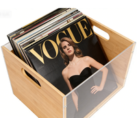 Boîte de rangement en bambou, conteneur de bureau multi-usages pour la maison et le bureau, support en bambou durable et écologique