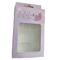 Emballage pour ongles longs 24/20 Boîte noire avec fenêtre en PVC et carte d'insertion pour ongles