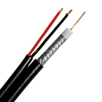Haute qualité RG59 CCTV câbles caméra de sécurité/antenne TV 75ohm câble Coaxial RG59 avec 2 puissances