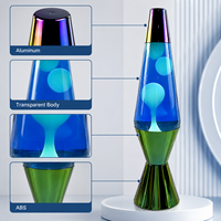 Lampe à lave LED contemporaine de taille moyenne, alimentée par USB, à brancher, design fusée, lumière décorative de nuit, CRI 90 élevé, lumières colorées pour la maison