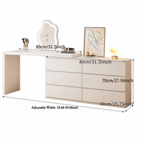 Meuble de maquillage en bois pour chambre principale, design télescopique et rotatif, table de maquillage moderne et écologique pour chambre à coucher