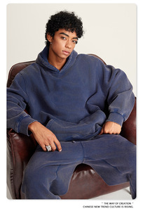2026 OEM High Quality 100% Cotton 380gsm Oversized Knitted 3D Embossed Winter Quarter-Zip <b>Hoodie</b> For <b>men</b> - Product Image 1