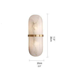 Lámparas de Pared de Alabastro de Lujo Estilo Español, Lámpara de Pared de Latón para Dormitorio Interior, Sala de Estar, Lámparas de Pared de Mármol LED para Pasillo - Product Image 4