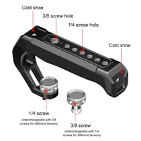 Poignée supérieure en métal et silicone PULUZ avec support griffe porte-accessoire pour cage de caméra style ARRI pour stabilisateur sans miroir, noir – Meilleures ventes