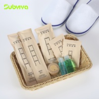 Kit d'articles de toilette pour hôtel en papier de canne à sucre sans plastique durable, rasoir jetable écologique, crème à raser