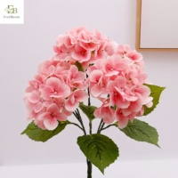Bunga Hydrangea Buatan Warna Putih Pink Besar, Sentuhan Realistis, 5 Tangkai, Buket Bunga Hydrangea untuk Dekorasi Rumah, Pernikahan, dan Centerpiece