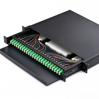 Panel Patch Fiber Optik 1U 19 Inci 24 Core/48 Core LC APC ODF LC APC Duplex Rakit Tipe Geser untuk FTTH / FTTB