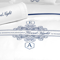 Ensemble de literie d'hôtel haut de gamme en quatre pièces, 100% coton pur, housse de couette brodée King avec taies d'oreiller